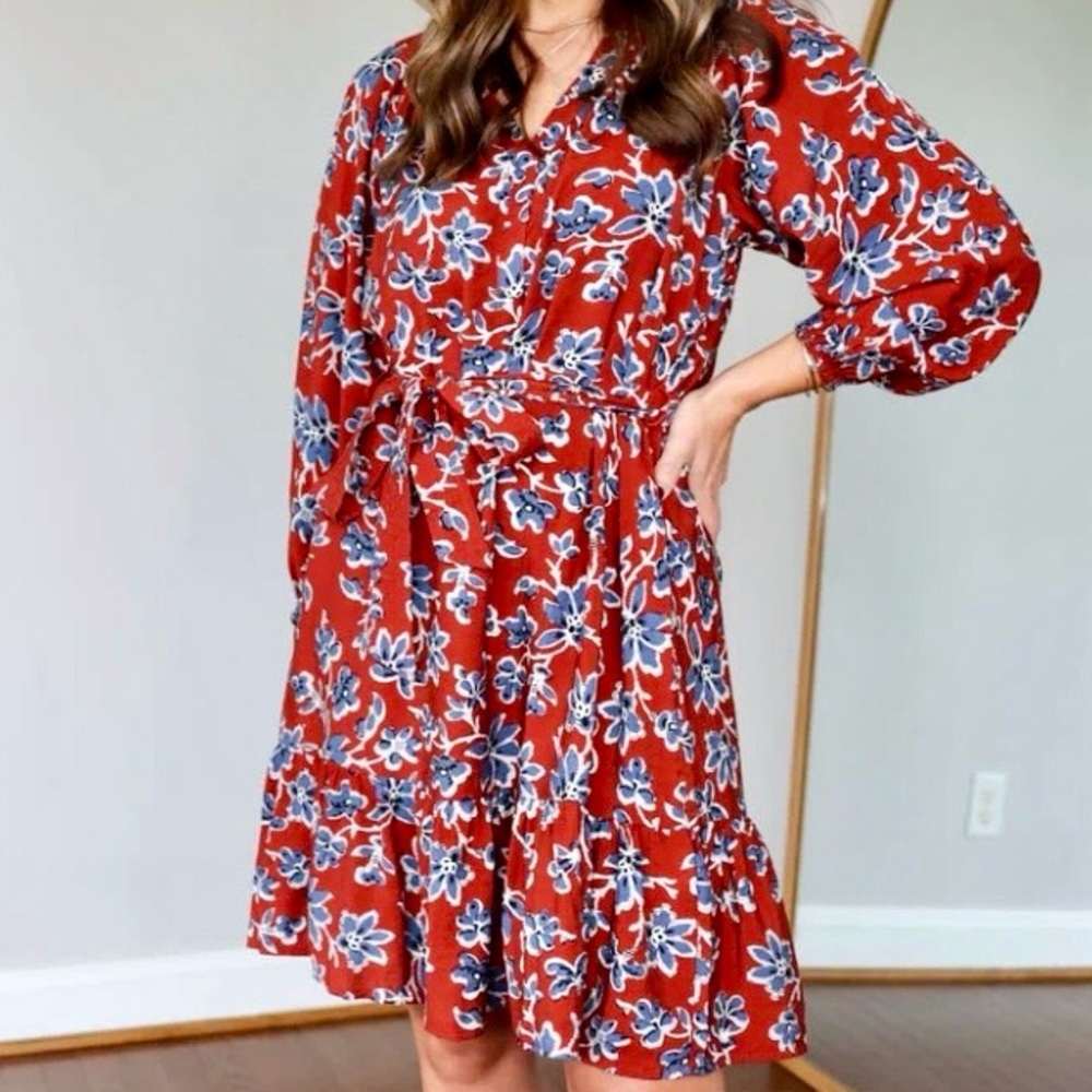 SOLD! NWT - Sonoma Red & Blue Floral Woman’s Dress